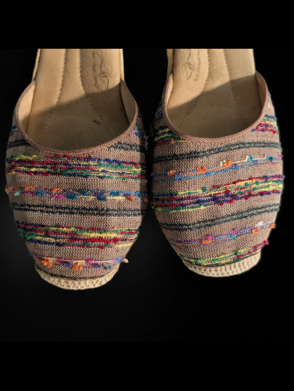 Soft Style Cushioned Multicolor Woven Espadrille Wedges Size 11
